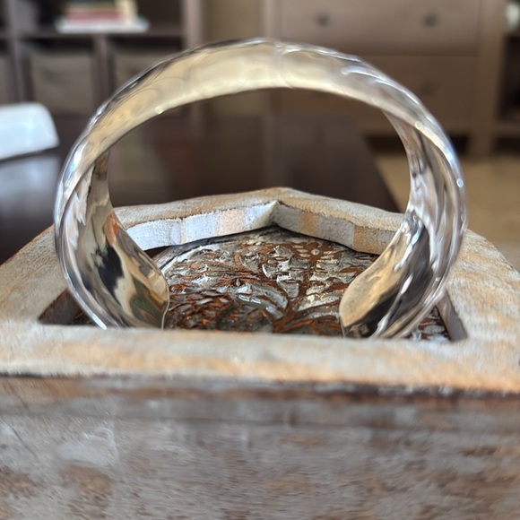 COACH STERLING SILVER HAMMERED CUFF BRACELET - Picture 2 of 5